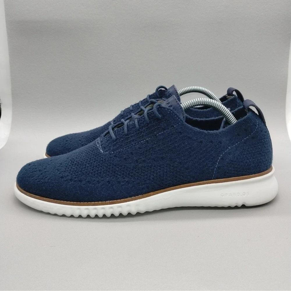 Cole Haan 2.Zerogrand Stitchlite Wingtip Oxfords Mens Size 11 M Blue Dress Shoe‎